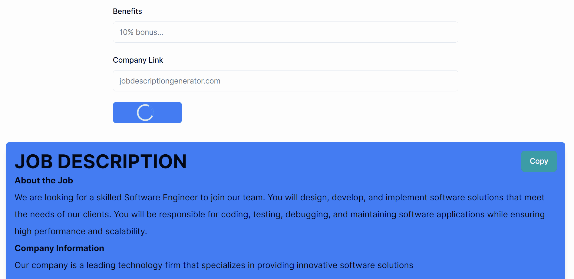 generating the description